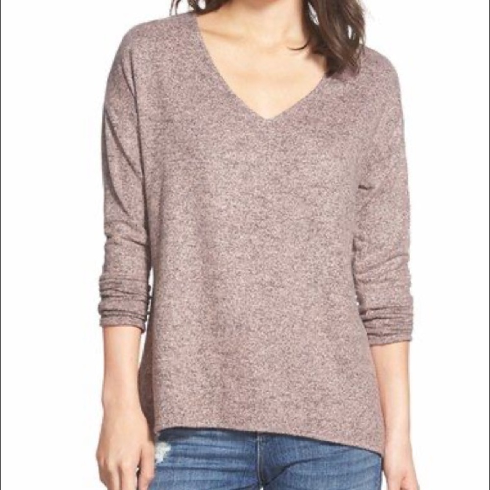 💕Free with purchase💕 Gibson Yummy Fleece High/Low V Neck Pullover
